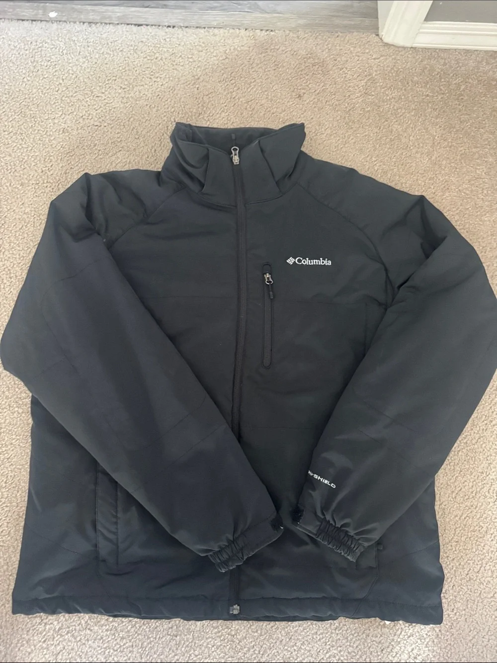 Columbia Black Men's Puffer Jacket with Chest Zip Pocket